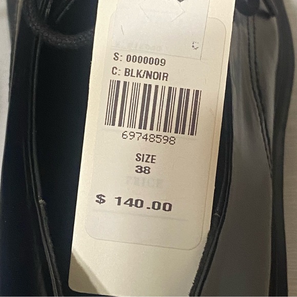 Maeve Black Patent Leather Rhys Lace Up Square Toe Loafers Size EU 38 US 8 - Picture 8 of 9